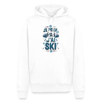Ich kann nicht Ski fahren - Männer Premium Bio Hoodie - Weiß - Vorne - Nico (187cm)