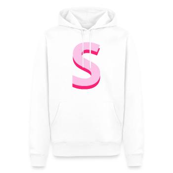 Pop- und moderner rosa Buchstabe s - Männer Premium Bio Hoodie - Weiß - Vorne - Nico (187cm)