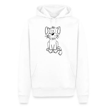chien assis mignon petit chiot heureux animal de compagnie - Sweat à capuche Premium bio Homme - blanc - Devant - Nico (187cm)