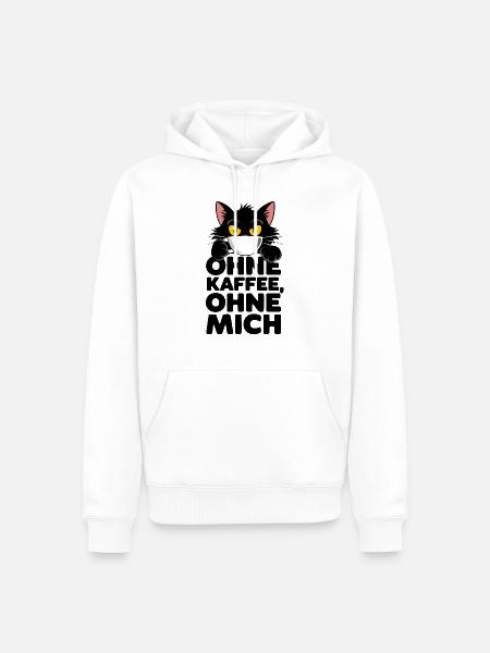 Wachmacher-Mieze - Männer Premium Bio Hoodie - Weiß