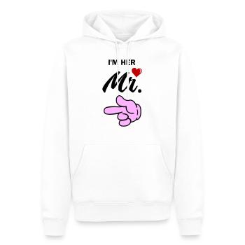 im her mr - Männer Premium Bio Hoodie - Weiß - Vorne - Nico (187cm)