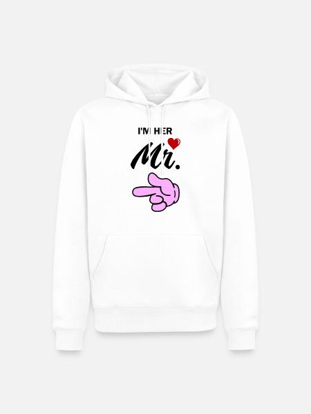 im her mr - Männer Premium Bio Hoodie - Weiß