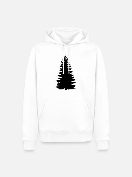 Baumsilhouette - Männer Premium Bio Hoodie - Weiß