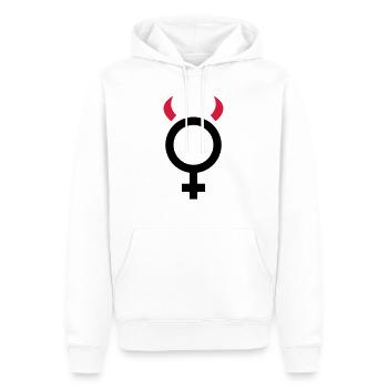 feme - Sweat à capuche Premium bio Homme - blanc - Devant - Nico (187cm)