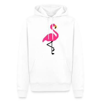 Flamingo PIxel Art - Men’s Premium Organic Hoodie - white - Front - Nico (187cm)