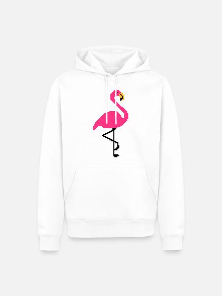 Flamingo PIxel Art - Men’s Premium Organic Hoodie - white