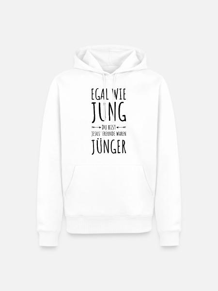 Egal wie jung du bist Jesus' Freunde waren Jünger - Männer Premium Bio Hoodie - Weiß