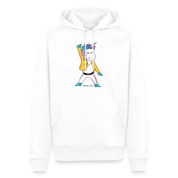 Freddie - The Queer Unicorn - gay unicorn - Men’s Premium Organic Hoodie - white - Front - Nico (187cm)