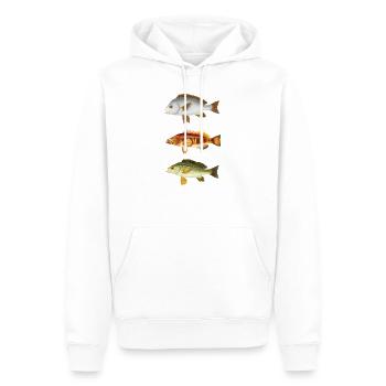 Illustration d'espèces de poissons - Sweat à capuche Premium bio Homme - blanc - Devant - Nico (187cm)