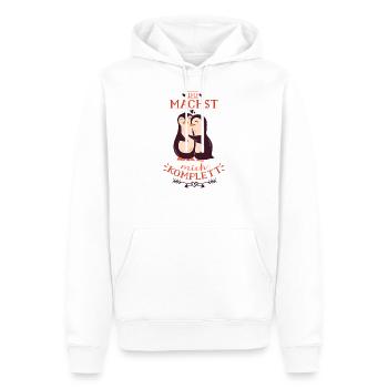 Du machst mich komplett mein Pinguin - Männer Premium Bio Hoodie - Weiß - Vorne - Nico (187cm)