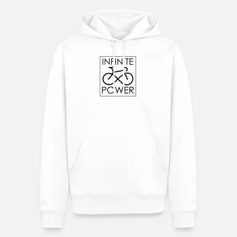 Vélo INFINITE POWER - Sweat à capuche Premium bio Homme - blanc