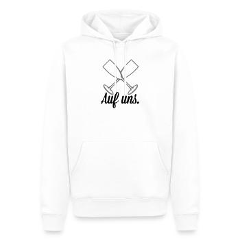 Auf uns Sekt - Männer Premium Bio Hoodie - Weiß - Vorne - Nico (187cm)