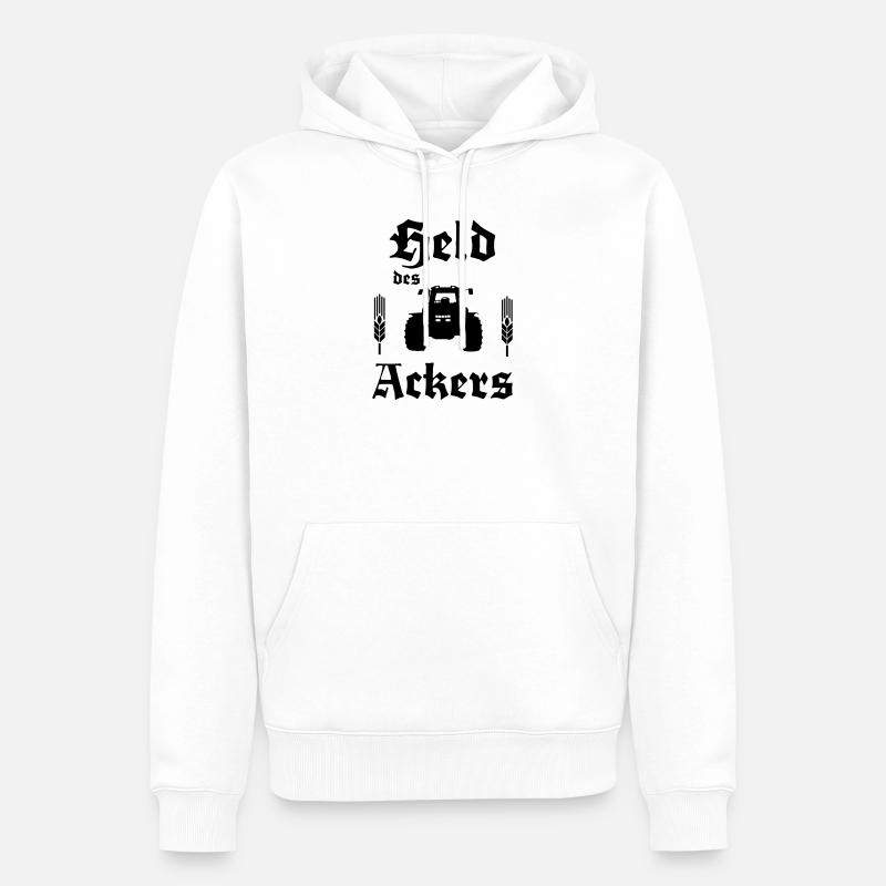 Held des Ackers Trecker - Männer Premium Bio Hoodie - Weiß