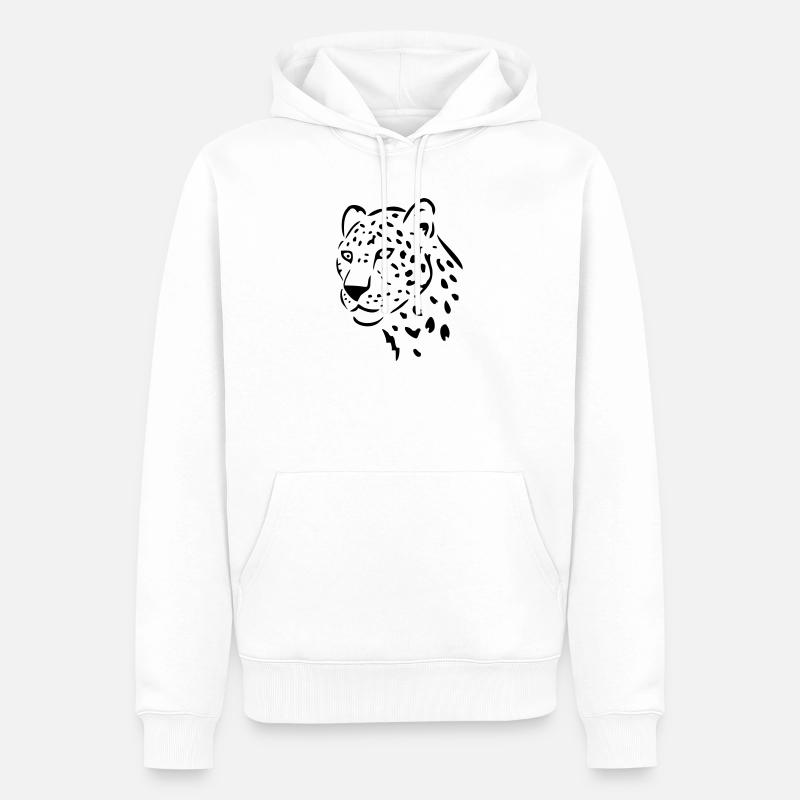 léopard - Sweat à capuche Premium bio Homme - blanc