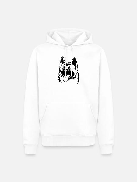 American Akita head - Men’s Premium Organic Hoodie - white