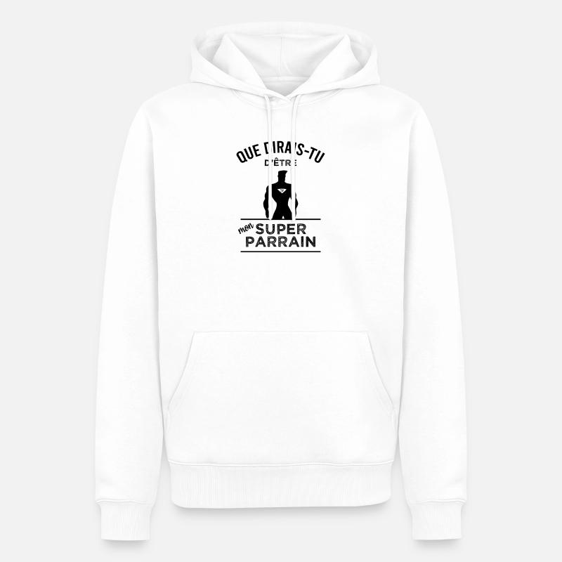 Deviens mon super parrain - Sweat à capuche Premium bio Homme - blanc