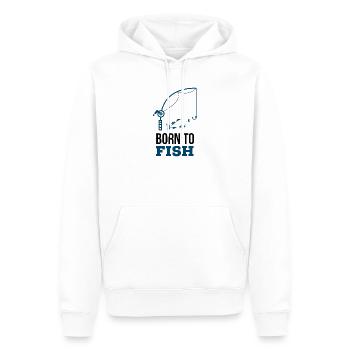 Born to fish - Sweat à capuche Premium bio Homme - blanc - Devant - Nico (187cm)