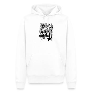 Kunst - Abstrakt - Männer Premium Bio Hoodie - Weiß - Vorne - Nico (187cm)