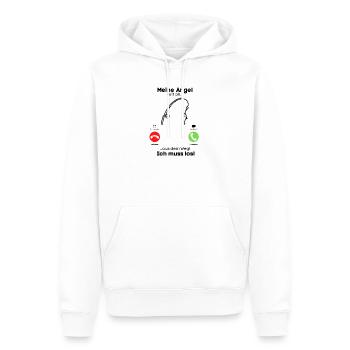 Meine Angel ruft an... - Männer Premium Bio Hoodie - Weiß - Vorne - Nico (187cm)