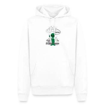 Servus Alien ART - Männer Premium Bio Hoodie - Weiß - Vorne - Nico (187cm)