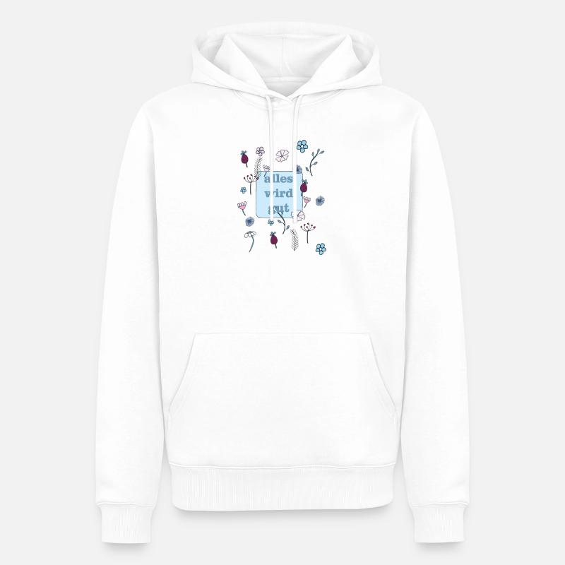alles wird gut in blau - Männer Premium Bio Hoodie - Weiß
