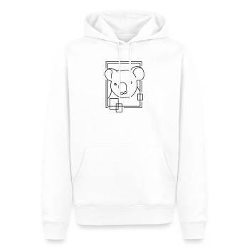 Koala en forme géométrique - Conception d’art au trait - Sweat à capuche Premium bio Homme - blanc - Devant - Nico (187cm)