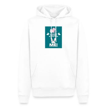 Joyeuses Pâques Drôle de dire que les œufs de Pâques chassent drôle - Sweat à capuche Premium bio Homme - blanc - Devant - Nico (187cm)
