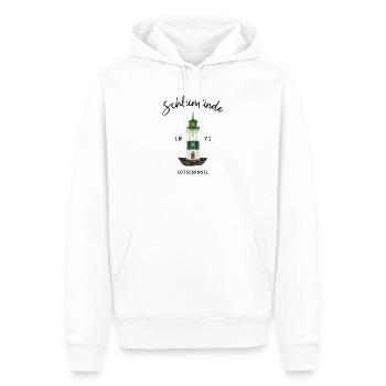 Kappeln, Leuchtturm Schleimünde, Schlei / Ostsee - Männer Premium Bio Hoodie - Weiß - Vorne - Nico (187cm)