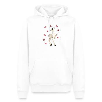 Eleganter Fabelhafter Capreolus / Reh Print - Männer Premium Bio Hoodie - Weiß - Vorne - Nico (187cm)