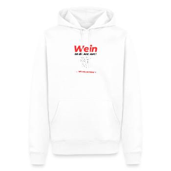 Wein - Ist die Antwort ! ... was war die Frage? - Männer Premium Bio Hoodie - Weiß - Vorne - Nico (187cm)