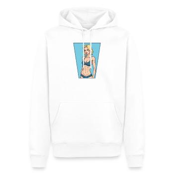 Fitness Mädchen - Männer Premium Bio Hoodie - Weiß - Vorne - Nico (187cm)