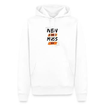 Nen scheiß muss ich - Männer Premium Bio Hoodie - Weiß - Vorne - Nico (187cm)