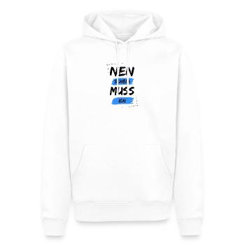 Nen scheiß muss ich - Männer Premium Bio Hoodie - Weiß - Vorne - Nico (187cm)