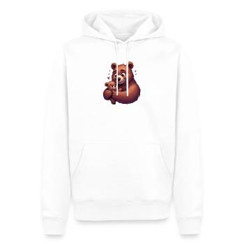Bear Hug Bliss - Men’s Premium Organic Hoodie - white - Front - Nico (187cm)