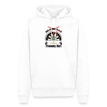 26 est le nouveau 180 - Fléchettes en acier - Sweat à capuche Premium bio Homme - blanc - Devant - Nico (187cm)