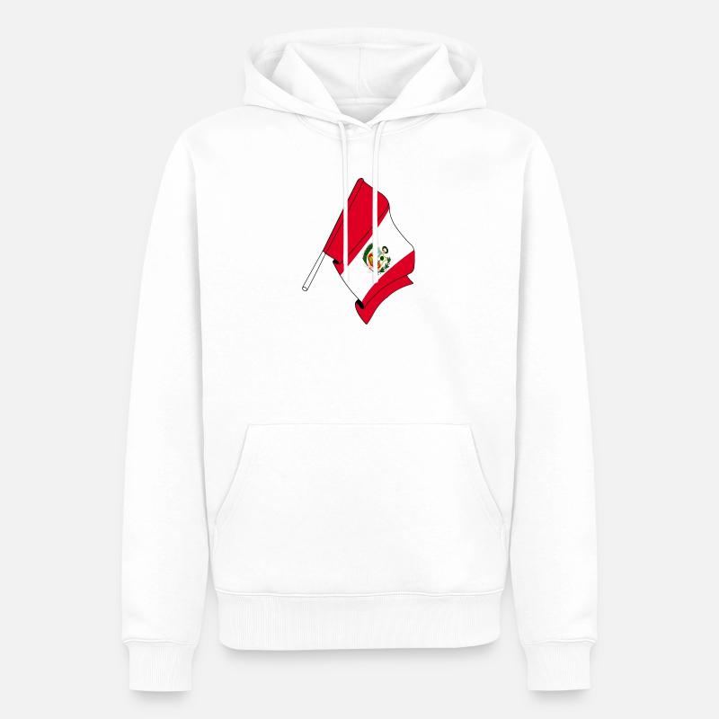 Drapeau Pérou - Sweat à capuche Premium bio Homme - blanc