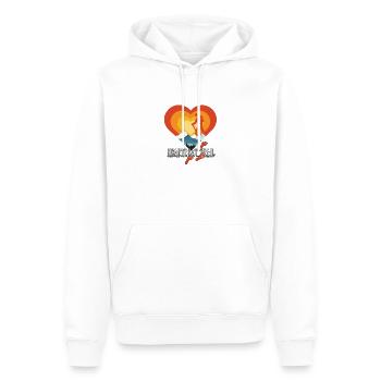 Heartbeat Trail Bergwanderung - Männer Premium Bio Hoodie - Weiß - Vorne - Nico (187cm)