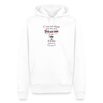 Belgische Prinzessin - Männer Premium Bio Hoodie - Weiß - Vorne - Nico (187cm)