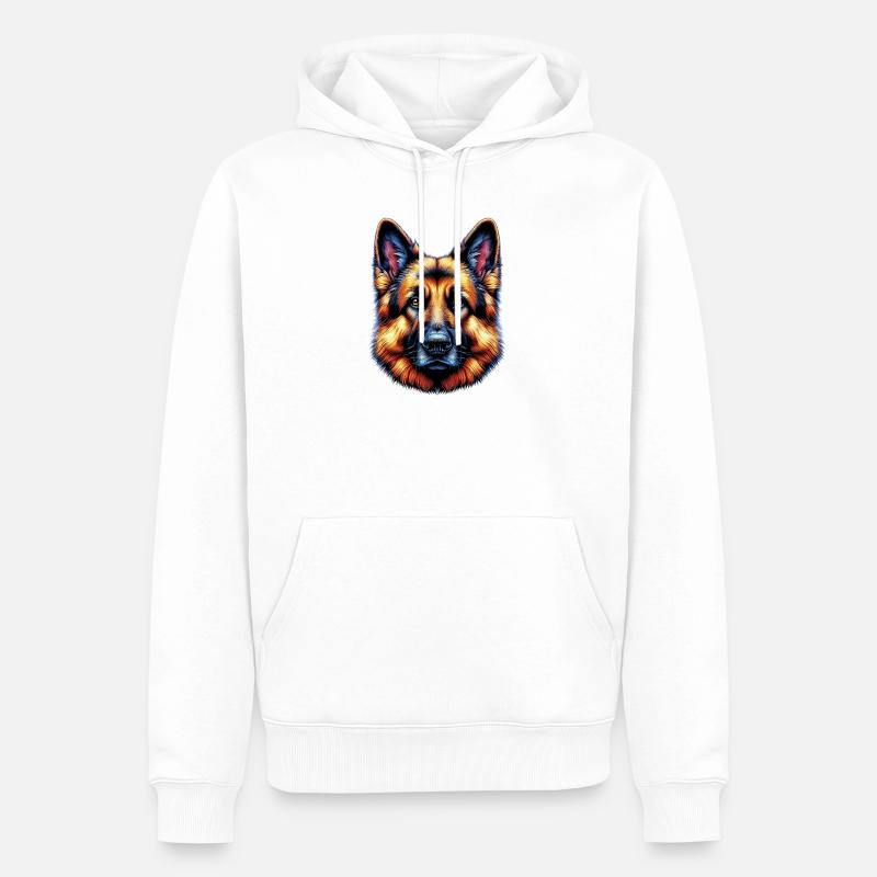 Deutscher Schäferhund Rex - Männer Premium Bio Hoodie - Weiß