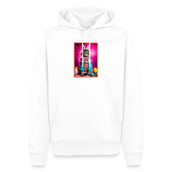 Des chats en armure de lapin avec un casque - Sweat à capuche Premium bio Homme - blanc - Devant - Nico (187cm)