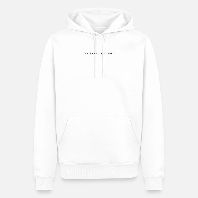 Es eskaliert eh! - Männer Premium Bio Hoodie - Weiß