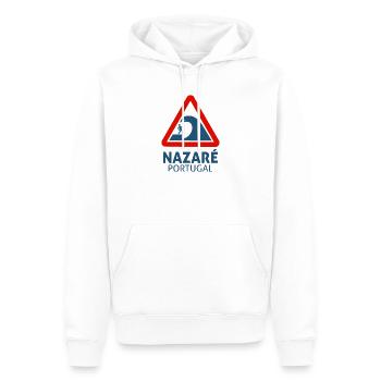 Nazaré - Männer Premium Bio Hoodie - Weiß - Vorne - Nico (187cm)