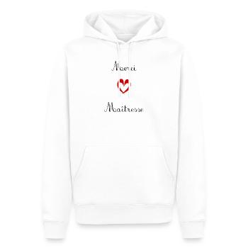 MISTRESS. THANK YOU. THANK YOU MISTRESS. GIFT - Men’s Premium Organic Hoodie - white - Front - Nico (187cm)
