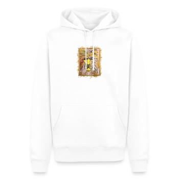 Illustration du signe du zodiaque Lion - Sweat à capuche Premium bio Homme - blanc - Devant - Nico (187cm)