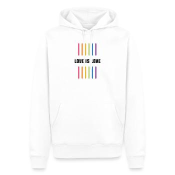 LGBT Pride Monat - Liebe ist Liebe - Männer Premium Bio Hoodie - Weiß - Vorne - Nico (187cm)