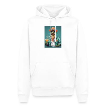 Alligator frais avec cocktail - Sweat à capuche Premium bio Homme - blanc - Devant - Nico (187cm)