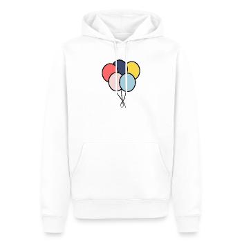 BOLD. ÅRSDAG. TILLYKKE MED FØDSELSDAGEN - Herre Premium økologisk hoodie - hvid - Foran - Nico (187cm)