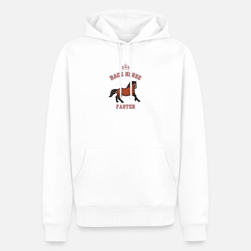 Fumier de cheval de course - Sweat à capuche Premium bio Homme - blanc