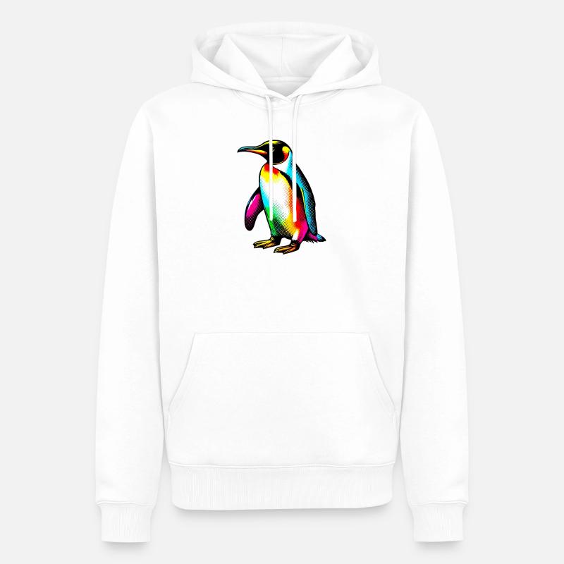 Pingouin - Sweat à capuche Premium bio Homme - blanc