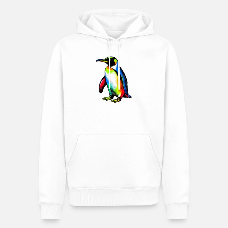 Pingouin - Sweat à capuche Premium bio Homme - blanc